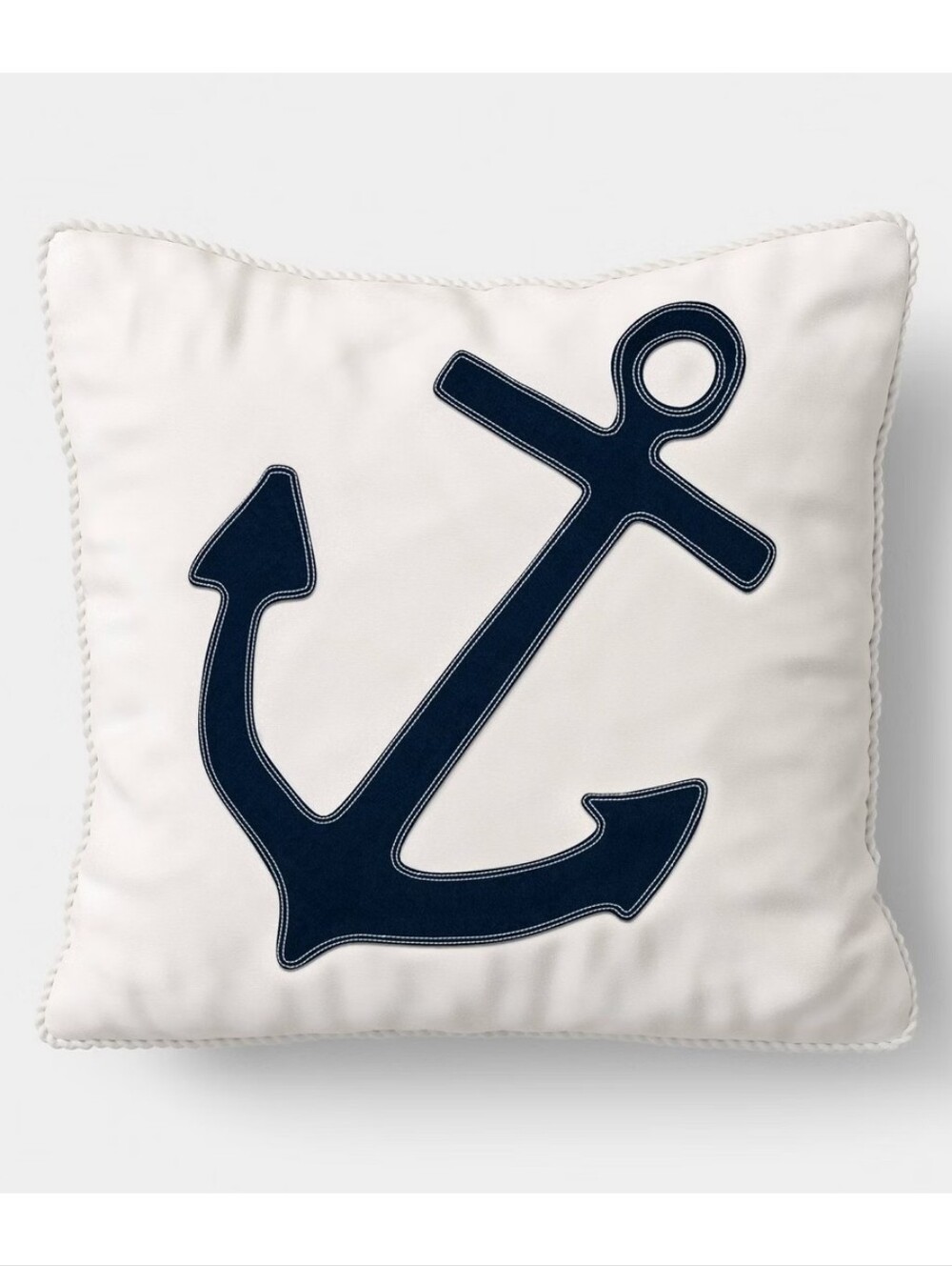 Room Essentials NWT 18" Cotton Anchor Indoor Throw Pillow In Cream/Blue